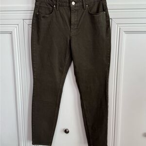White House Black Market Olive Green Denim Jeans